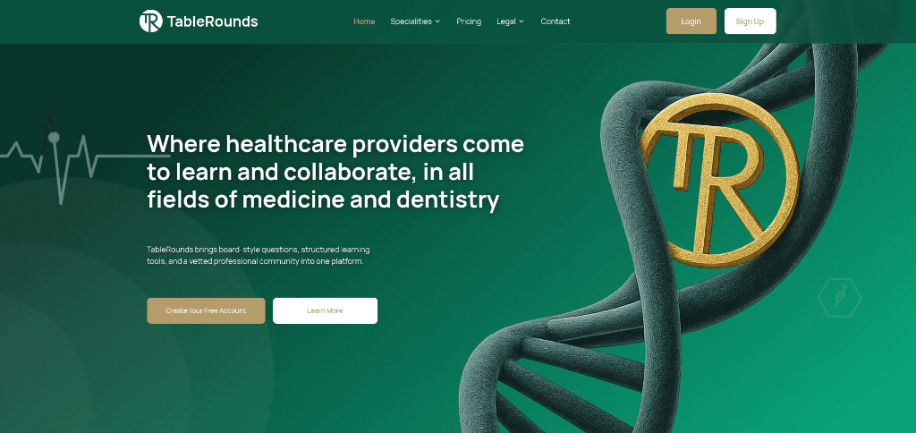 TableRounds medical education and board preparation platform hero
